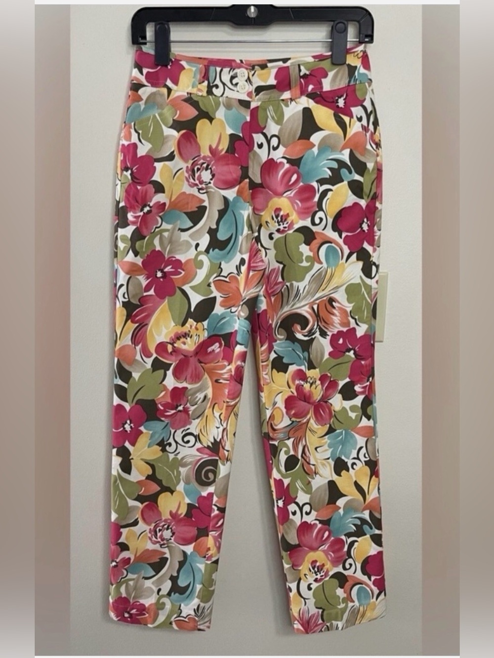 Talbots Stretch Floral Straight Leg Pants size 4